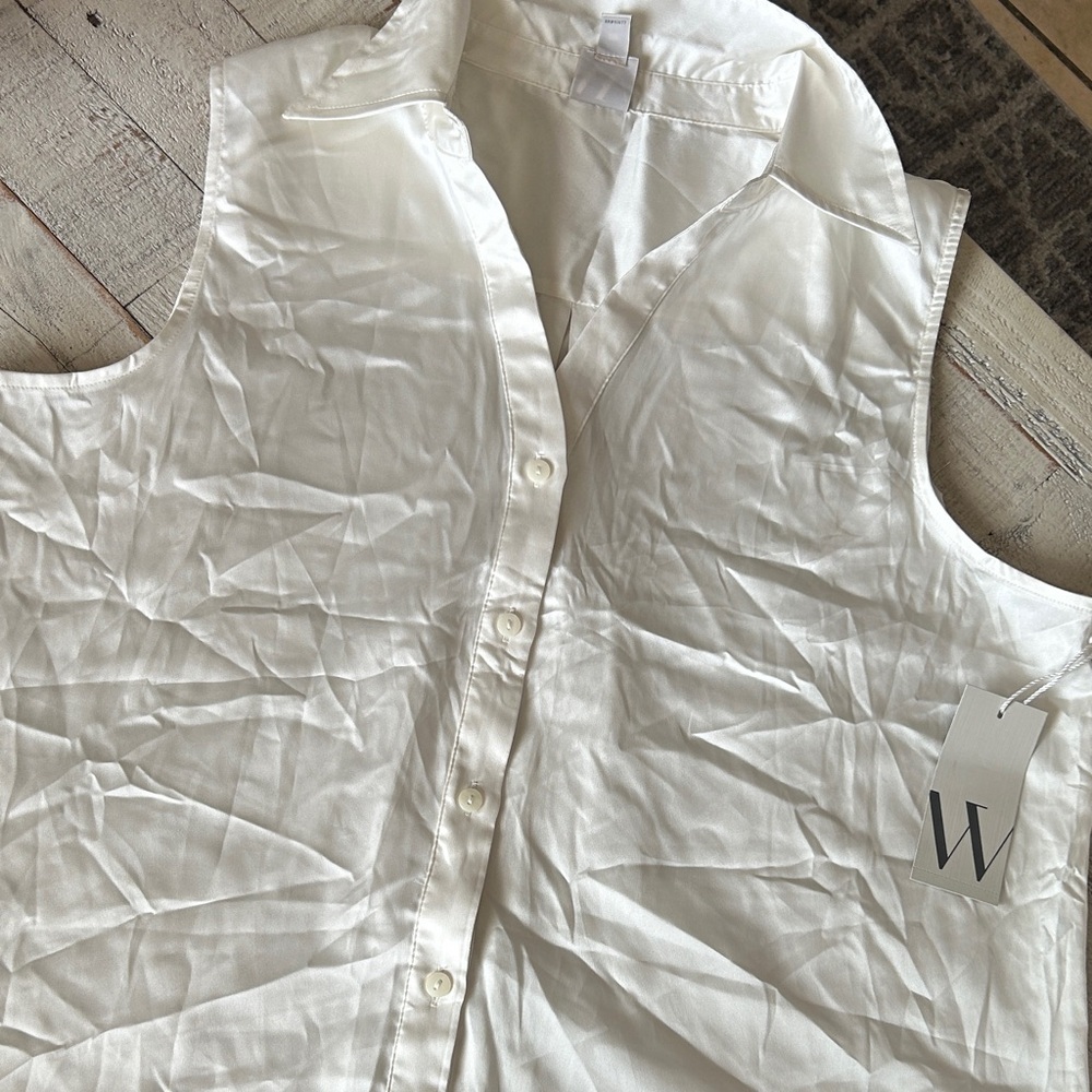 Worthington Cream Sleeveless Blouse
